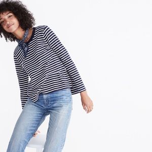 Rivet and Thread Bell Sleeve Tee Striped